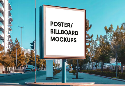 Square Billboard Mockup Template
