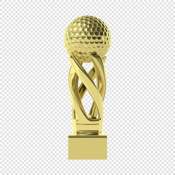 Gold cup with golf ball