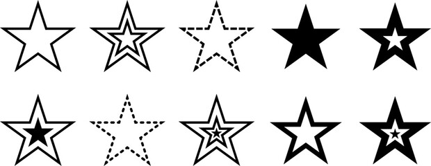 Star clip art, vector icons, star symbol isolated set, design elements