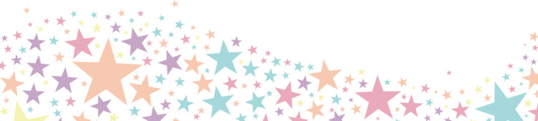 Star wave colorful banner, cute decorative isolated clip art element design