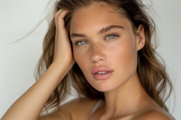 Fototapeta premium Embrace your natural beauty to keep your skin healthy by using gentle methods and organic products, enhancing your vitality and radiance for a more glowing and youthful appearance