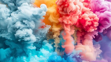 Fototapeta premium Vibrant ink blending to form abstract patterns and textures perfect for backgrounds