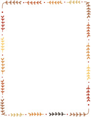 Simple hand-drawn doodle autumn leaves border fall frame