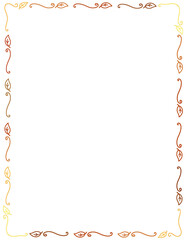 Simple hand-drawn doodle autumn leaves border fall frame
