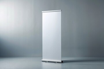 Blank Roll-up Banner Mockup in Studio Setting. Generative AI.