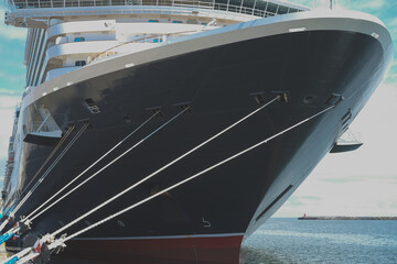 Brand new cruiseship cruise ship ocean liner Queen Anne in port of Skagen, Denmark during inaugural...