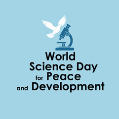 Design of World Science Day for Peace and Development vector illustration.