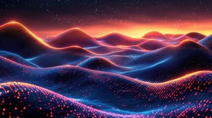 Obraz premium abstract background with gradients of dark blue, orange and red