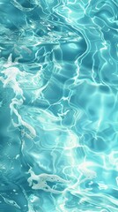 Obraz premium Abstract Blue Ocean Waves: Serene Aquatic Texture for Summer Beach Vacation Concept. Tranquil Seascape Banner with Turquoise and White Water Ripples, Creating a Calming Natural Background for Travel a