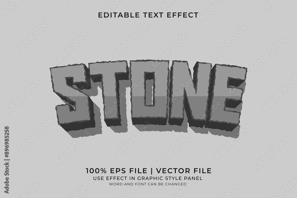 Poster 3d stone text effect editable vector