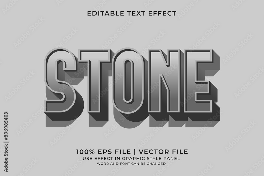 Poster 3d stone text effect editable vector