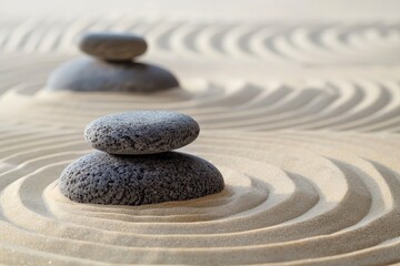 Zen Garden with Stacked Stones.