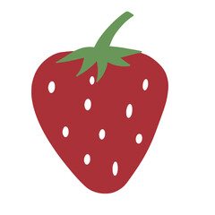 Vector cute strawberry fruit is isolated on the white background