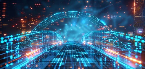 Holographic bridge exemplifies AI's role in creating efficient HR workflows.