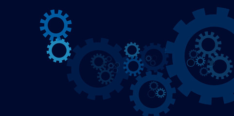 Futuristic gear wheel with wave flow, Abstract technical background design. Digital engineering, network connection.