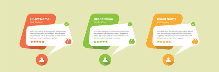 Modern professional client testimonial and customer review template design