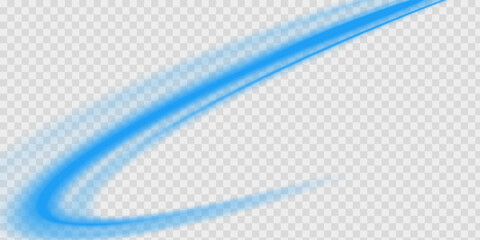 Obraz premium Blue wave curved lines for presentations, illustration of articles and publications on technological trends and innovations, covers of technological magazines. Light arc in blue colors.