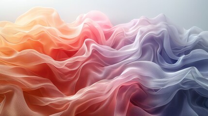 Obraz premium Abstract Wavy Fabric Texture with a Gradient of Colors.