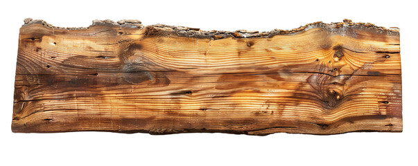 Clean beach wood board from the top isolated on a white background Generative Ai