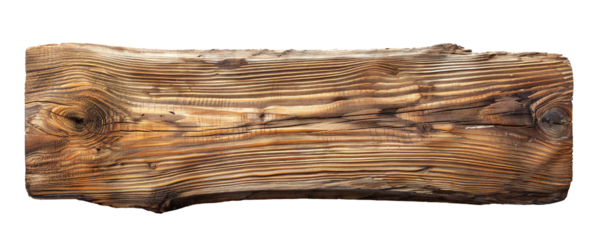 Clean beach wood board from the top isolated on a white background Generative Ai