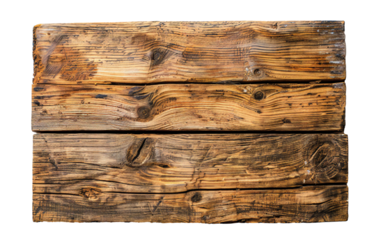 Clean beach wood board from the top isolated on a white background Generative Ai