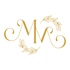 MM letter monogram logo design