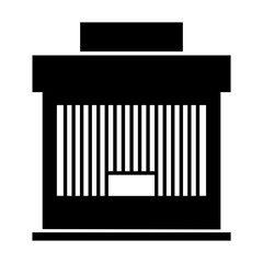 Black Retail Store Icon, Isolated on White