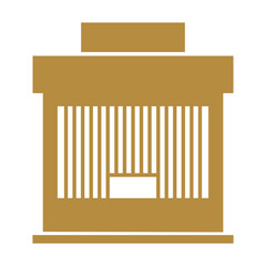 Gold Retail Store Icon, Isolated on White