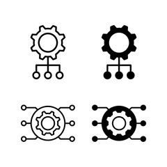 configure network glyph flat vector icon set color editable