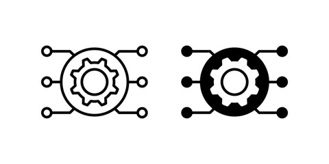 Obraz premium configure network glyph flat vector icon set color editable