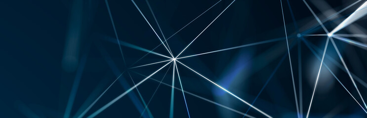 Polygonal background with dots and lines. Network connection structure. Science and technology. 3d