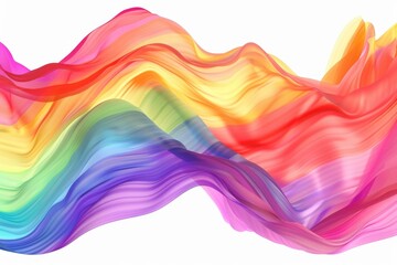 Obraz premium This is a vivid and modern digital illustration of a rainbow-colored sound wave against a grey background. It could be used for music, audio, or graphic design purposes.