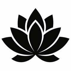 Lotus black vector icon isolated illustration
