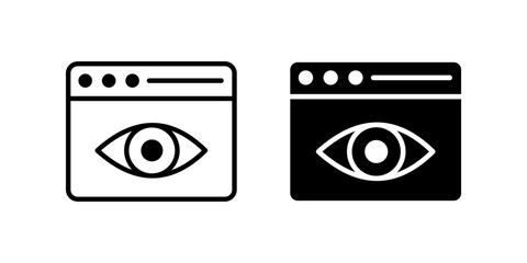 view browser thin line vector icon set color editable