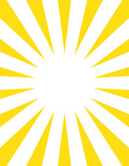 放射状に広がる黄色い集中線の背景イラスト