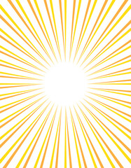 放射状に広がる黄色い集中線の背景イラスト