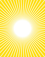 放射状に広がる黄色い集中線の背景イラスト