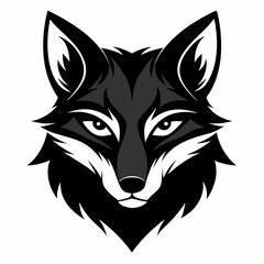 Fox head icon black silhouette vector illustration