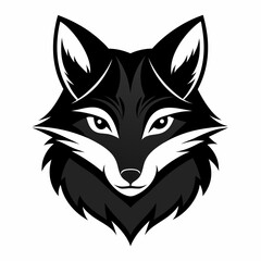 Fototapeta premium Fox head icon black silhouette vector illustration