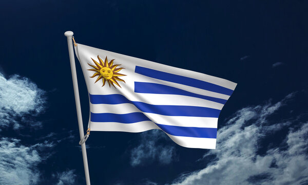 country uruguay flag national travel synbol government politic montevideo freedom south america world global sport soccer business blue sky cloud white sport match latin america uruguay competition - Powered by Adobe