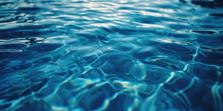 Ripples in blue pool water. Clear and serene.