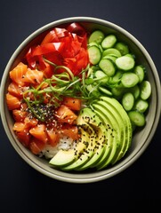 Fresh sushi roll with vibrant ingredients and garnishes