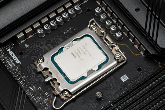 CPU Intel i7 14900k installed into the MSI motherboard for computer upgrade