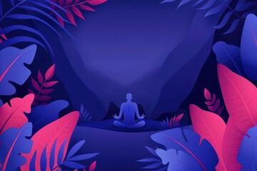 Relaxation Techniques Style Stress Relief Concept A tranquil space with individuals practicing meditation