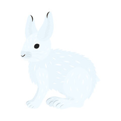 カンジキウサギ。フラットなベクターイラスト。
Snowshoe hare (varying hare, snowshoe rabbit). Flat vector illustration.