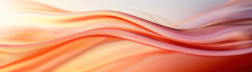 A long orange ribbon with a white background