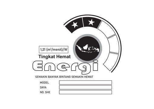 logo tingkat hemat energi, stiker tingkat energi