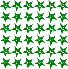 Seamless star background. 14th of August green stars pattern background on white for Pakistan independence day. design for fabrics, textile, wrapping paper, scrapbook, cards