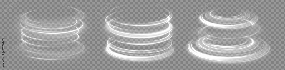 Aufkleber Shine round frame with light circles light effect. Star burst with sparkles. Night road speed illustration. Rounded neon line with light effect. 