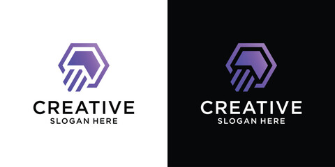 Boost arrow startup success fast speed technology logo design template abstract